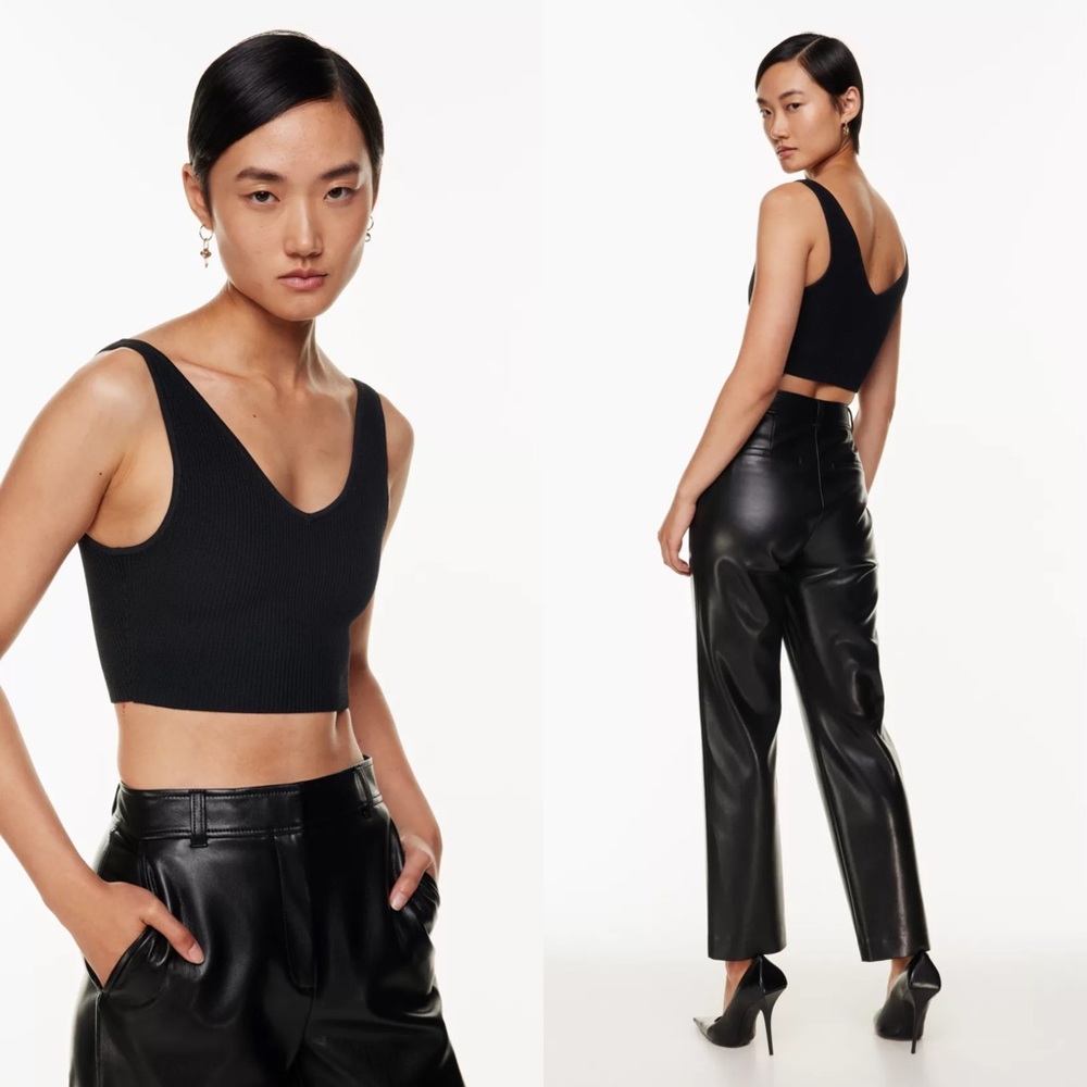 BNWOT Babaton Sculpt Knit Double V Cropped Tank